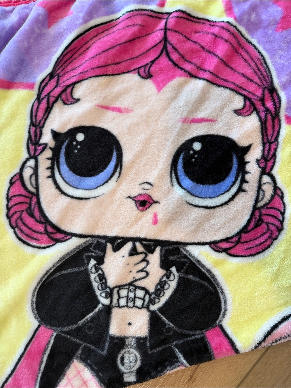 Kids Pink Graphic Throw with LOL Doll Character